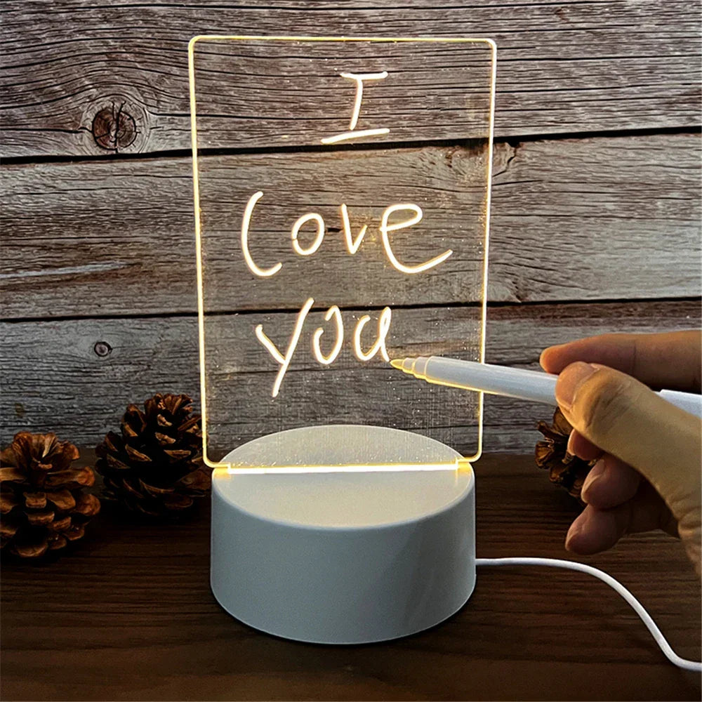 Crystal Board with LED Writing for Notes, Messages, Gifts and Reminders