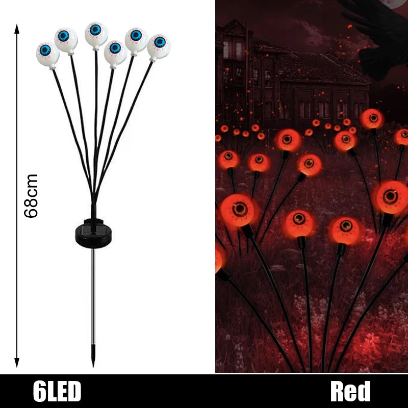 LED Solar Halloween Decoration Colorful Scary and Bizarre Eyes for Garden 2025