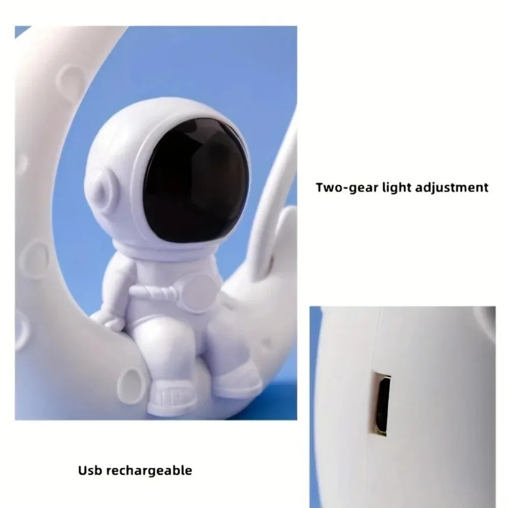 Creative LED Moon Astronaut Lamp for Bedroom