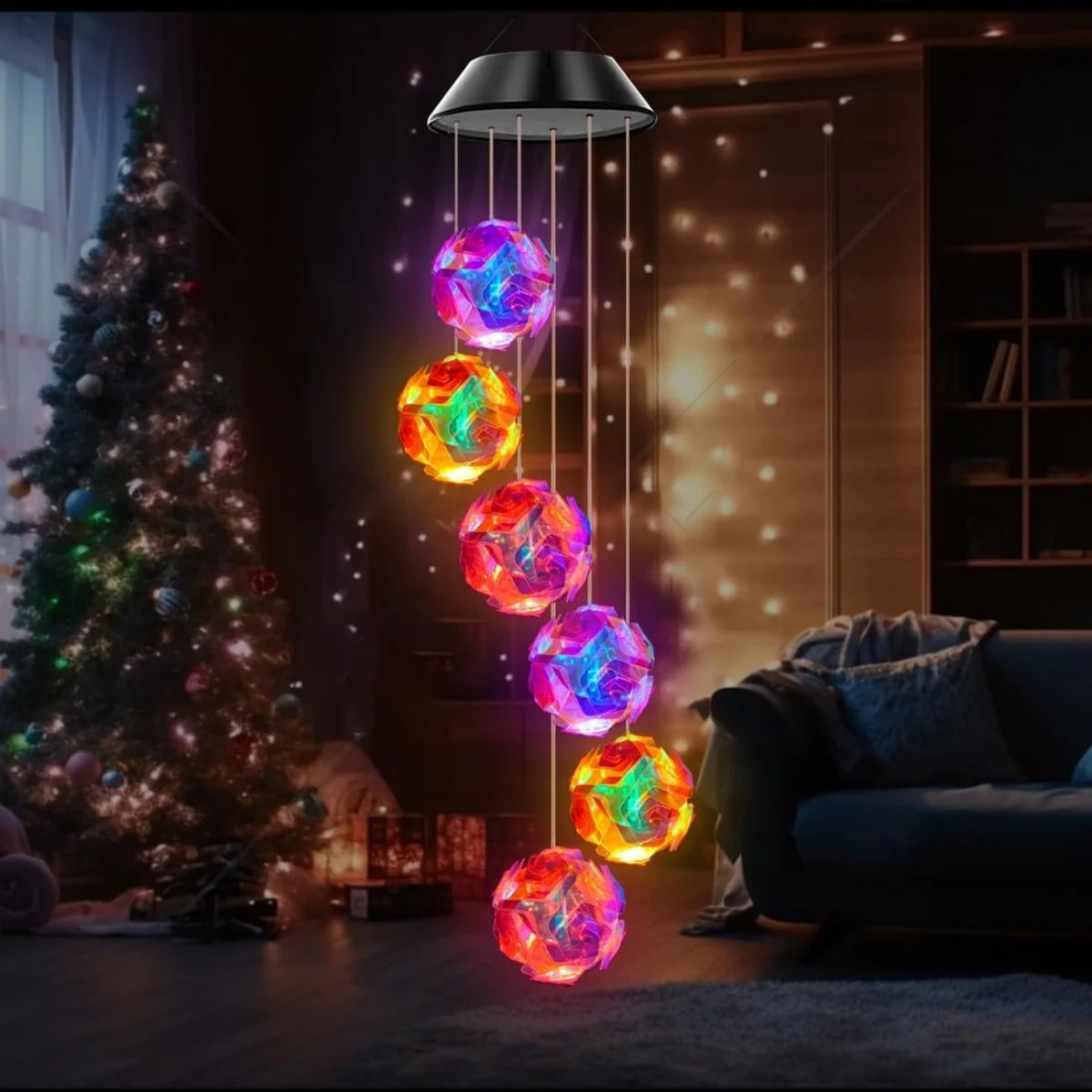 Waterproof Hanging Light with Roses for Garden