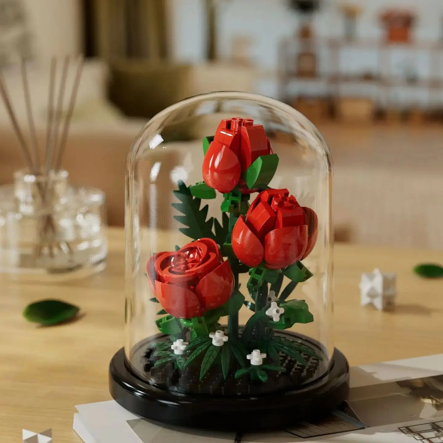 Small LEGO Flower Bouquets with Buildable Blocks for Decoration