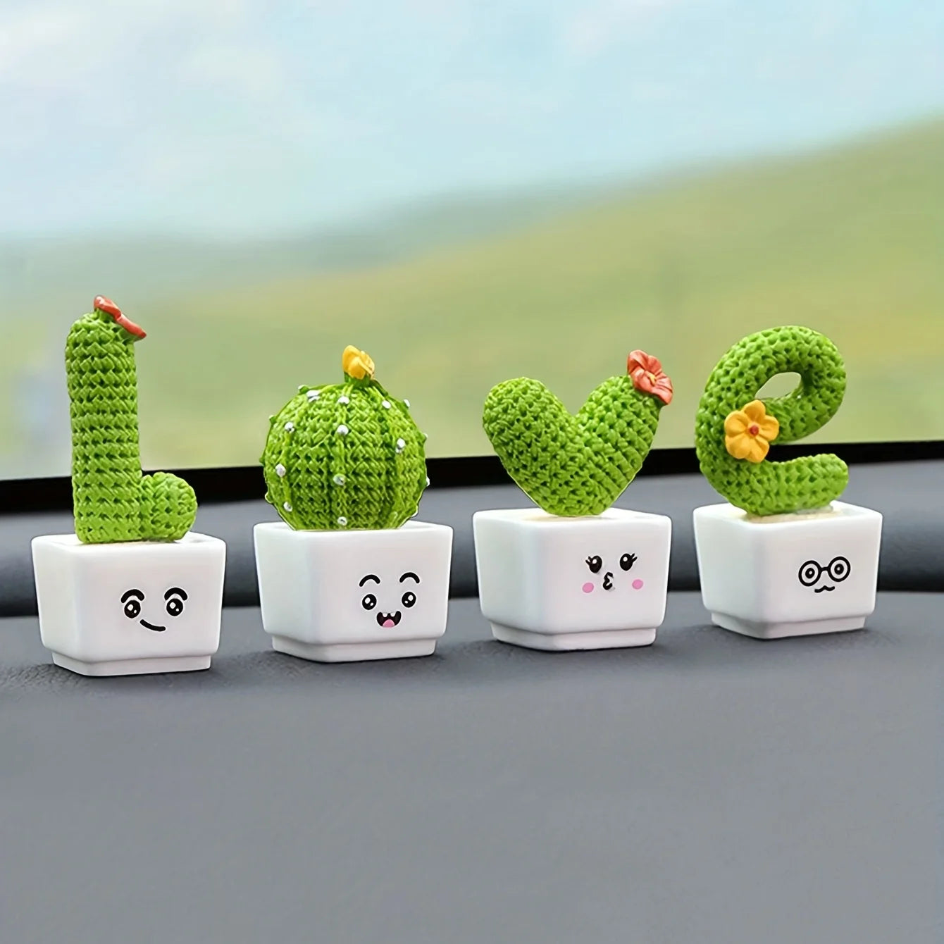 Set of 3 Handmade Succulents for Office + 1 Free