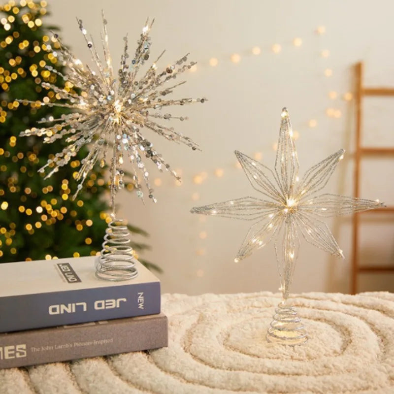 Christmas Ornament Illuminated Star with Glitter 2025