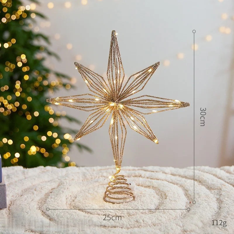 Christmas Ornament Illuminated Star with Glitter 2025