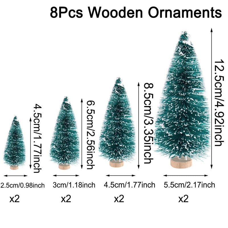 Miniature Wooden Christmas Trees for Table Decoration 2025