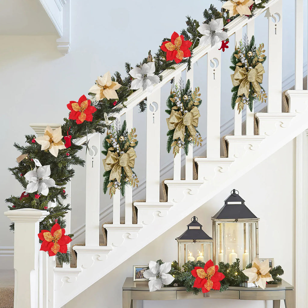 Christmas Decoration 2025 for Stairs with Wireless Lights