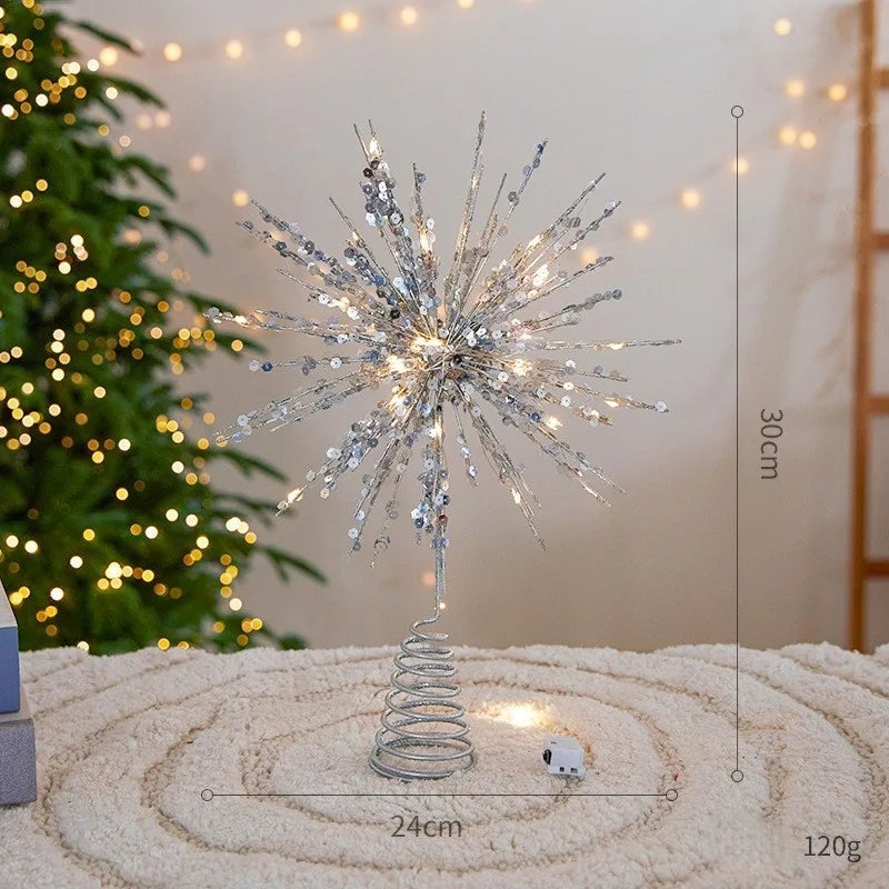 Christmas Ornament Illuminated Star with Glitter 2025