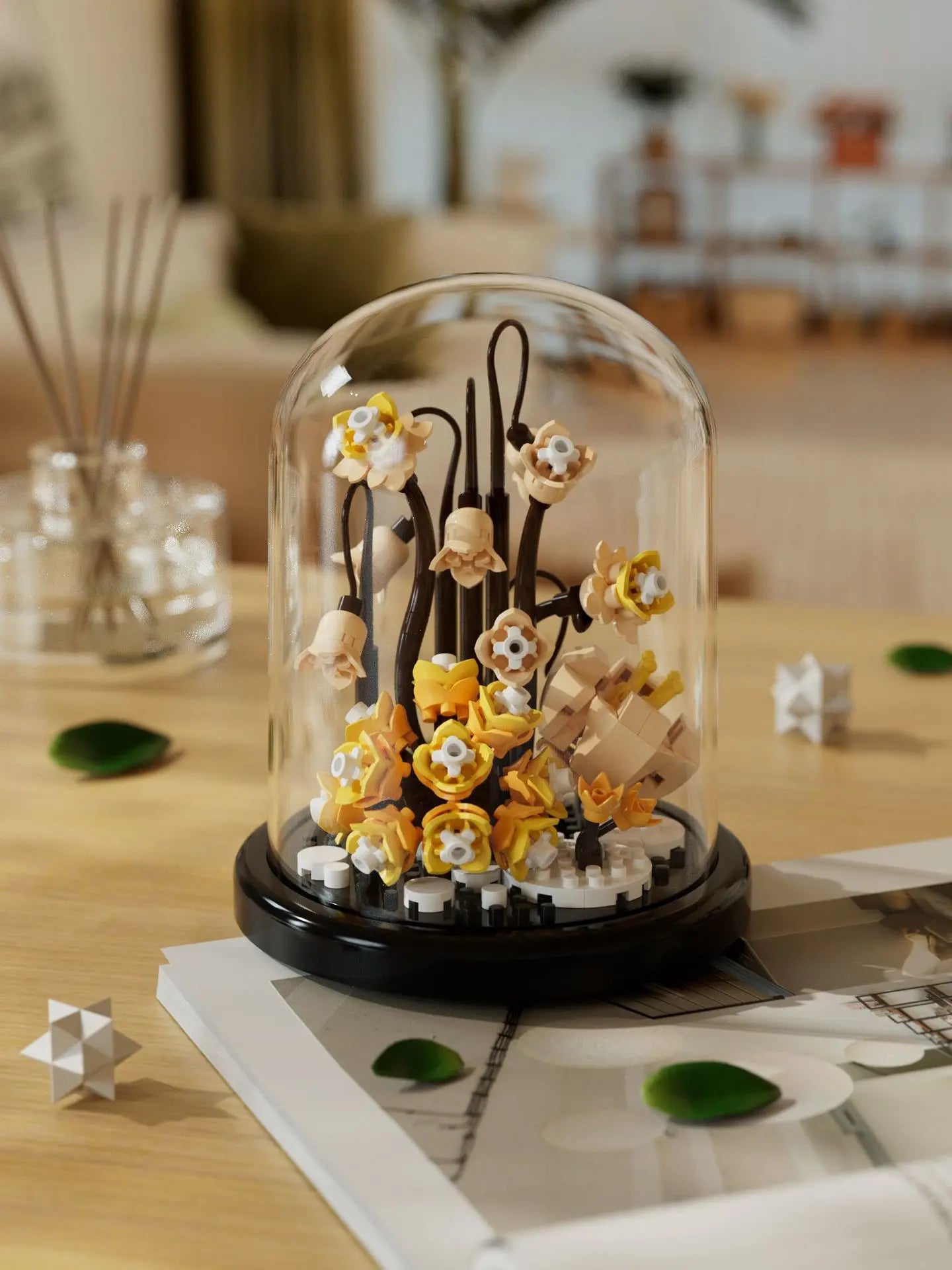Small LEGO Flower Bouquets with Buildable Blocks for Decoration