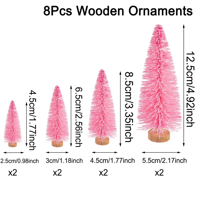 Miniature Wooden Christmas Trees for Table Decoration 2025