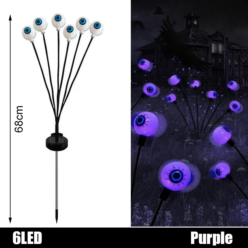 LED Solar Halloween Decoration Colorful Scary and Bizarre Eyes for Garden 2025