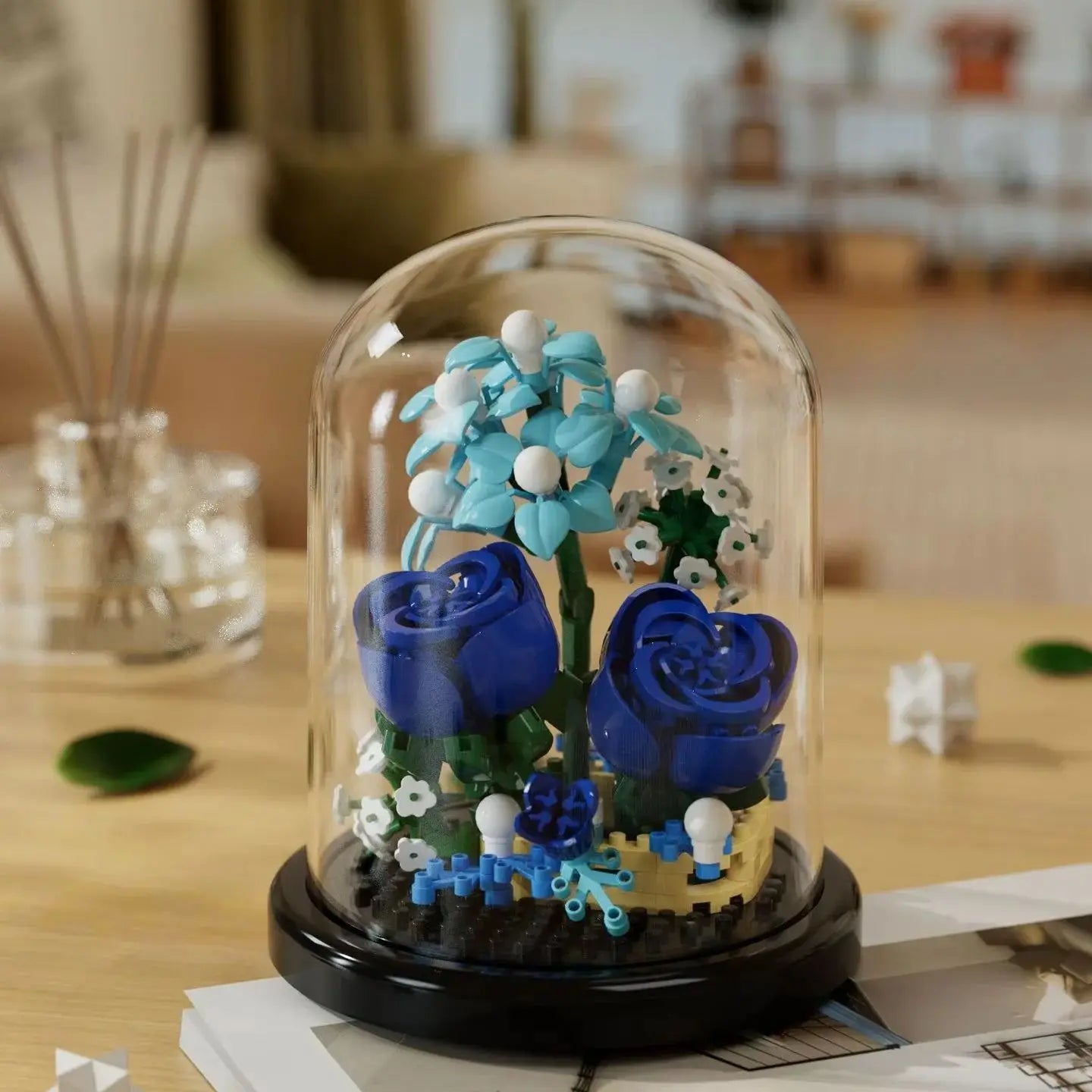 Small LEGO Flower Bouquets with Buildable Blocks for Decoration