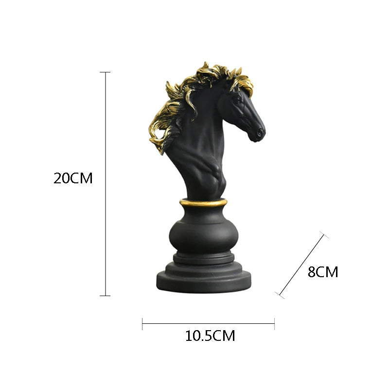 Luxury Chess Pieces King, Queen and Knight to Decorate the Office