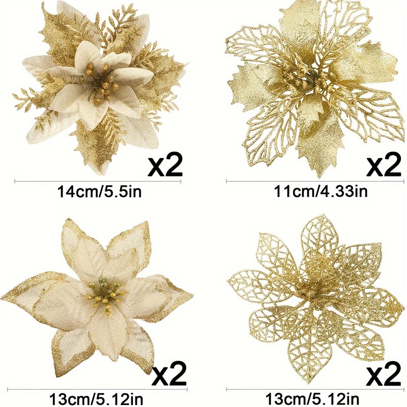 Sparkling Glitter Flowers for Christmas Decoration 2025
