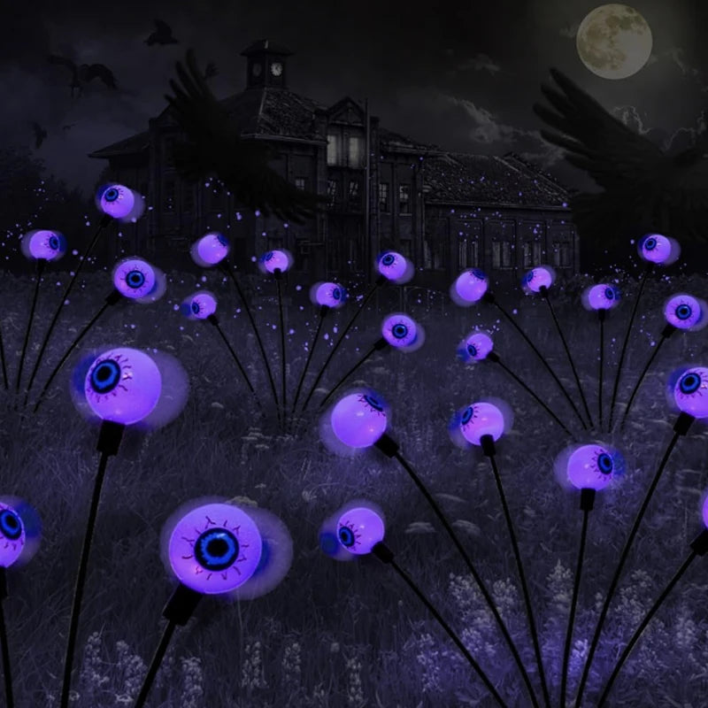 LED Solar Halloween Decoration Colorful Scary and Bizarre Eyes for Garden 2025