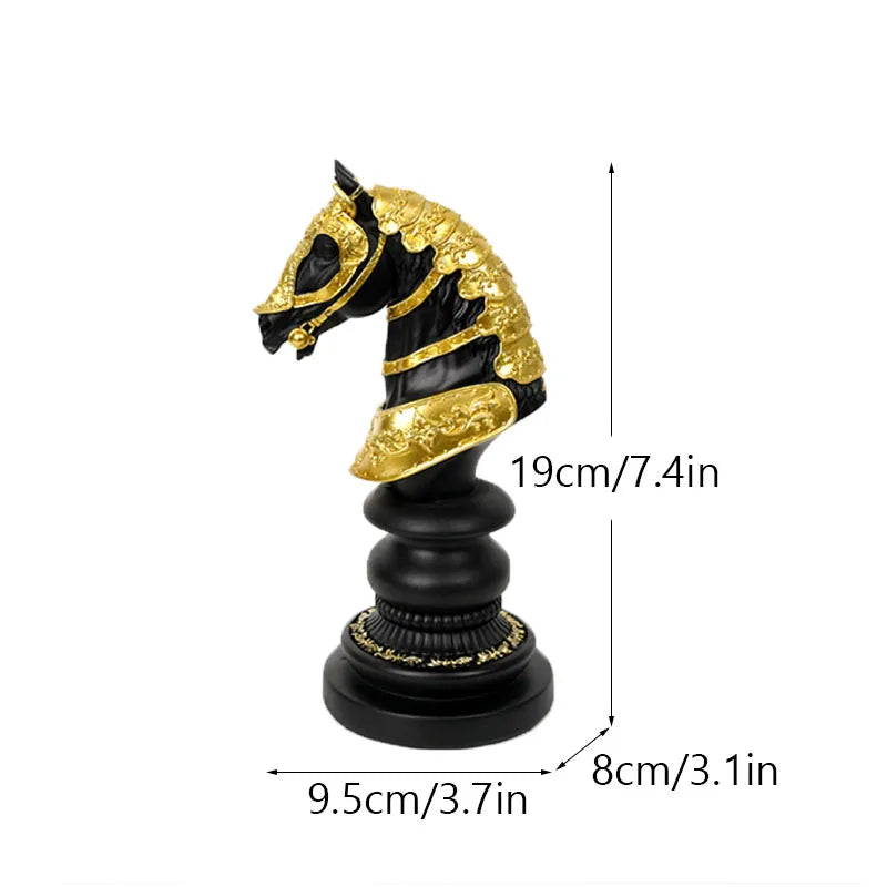 Luxury Chess Pieces King, Queen and Knight to Decorate the Office
