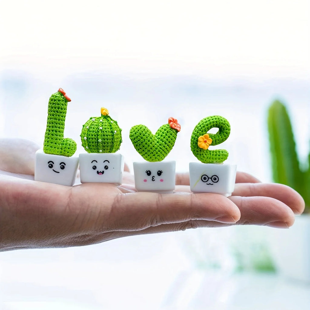 Set of 3 Handmade Succulents for Office + 1 Free