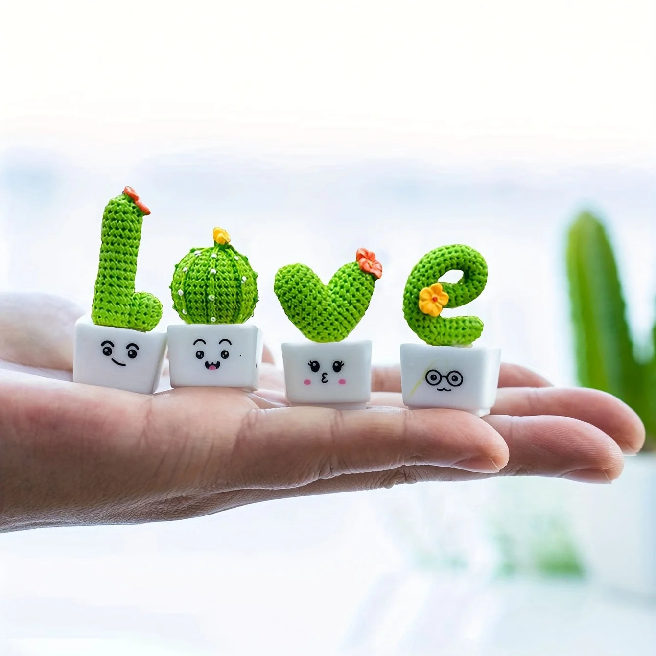Set of 3 Handmade Succulents for Office + 1 Free