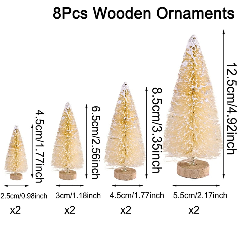 Miniature Wooden Christmas Trees for Table Decoration 2025