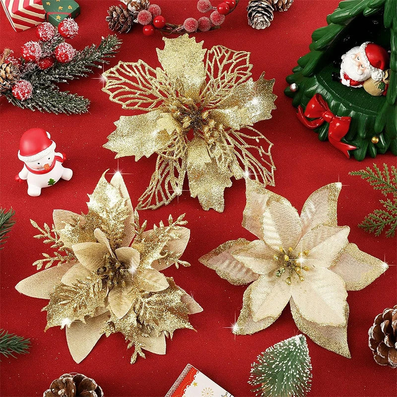 Sparkling Glitter Flowers for Christmas Decoration 2025