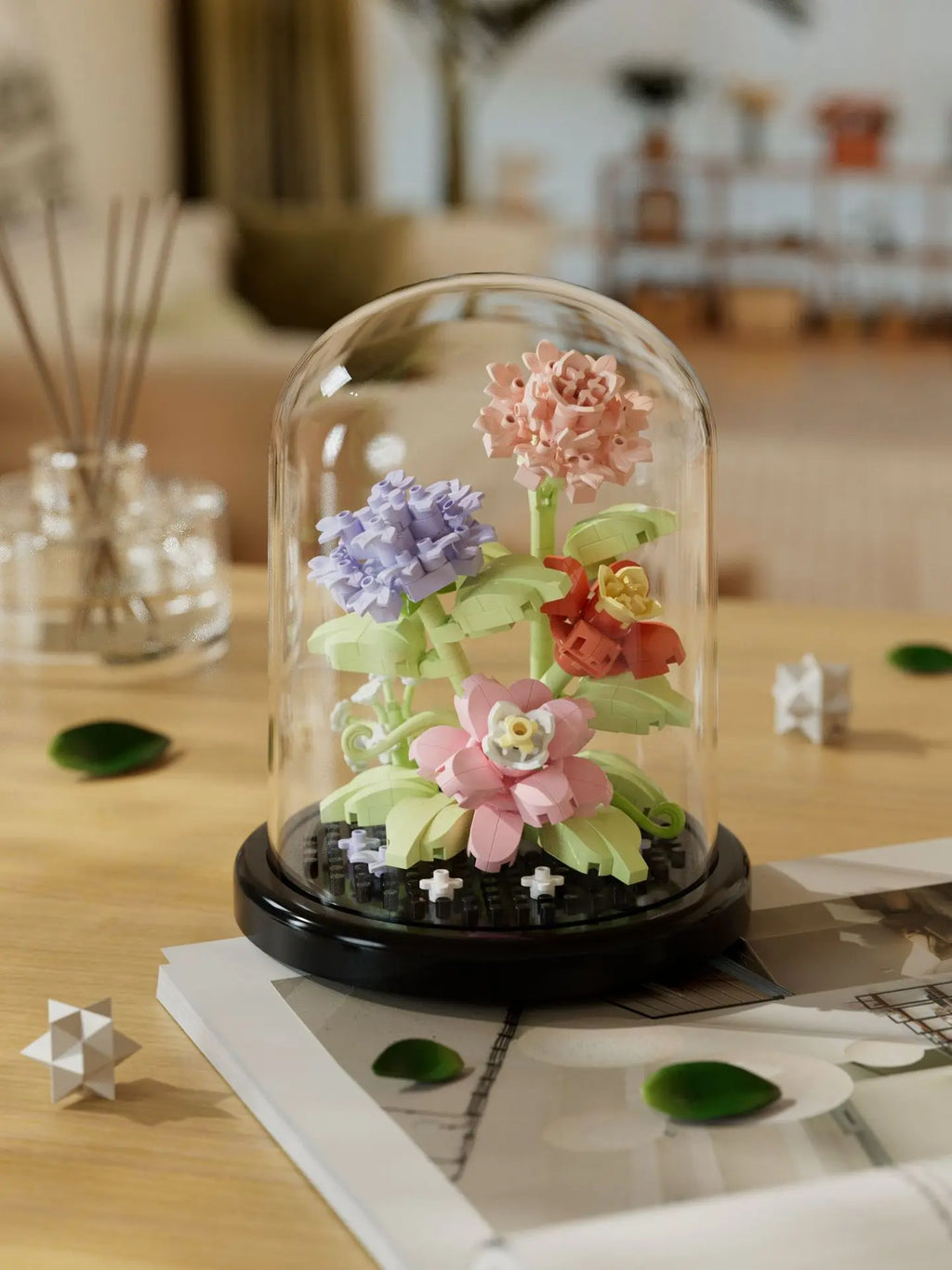Small LEGO Flower Bouquets with Buildable Blocks for Decoration