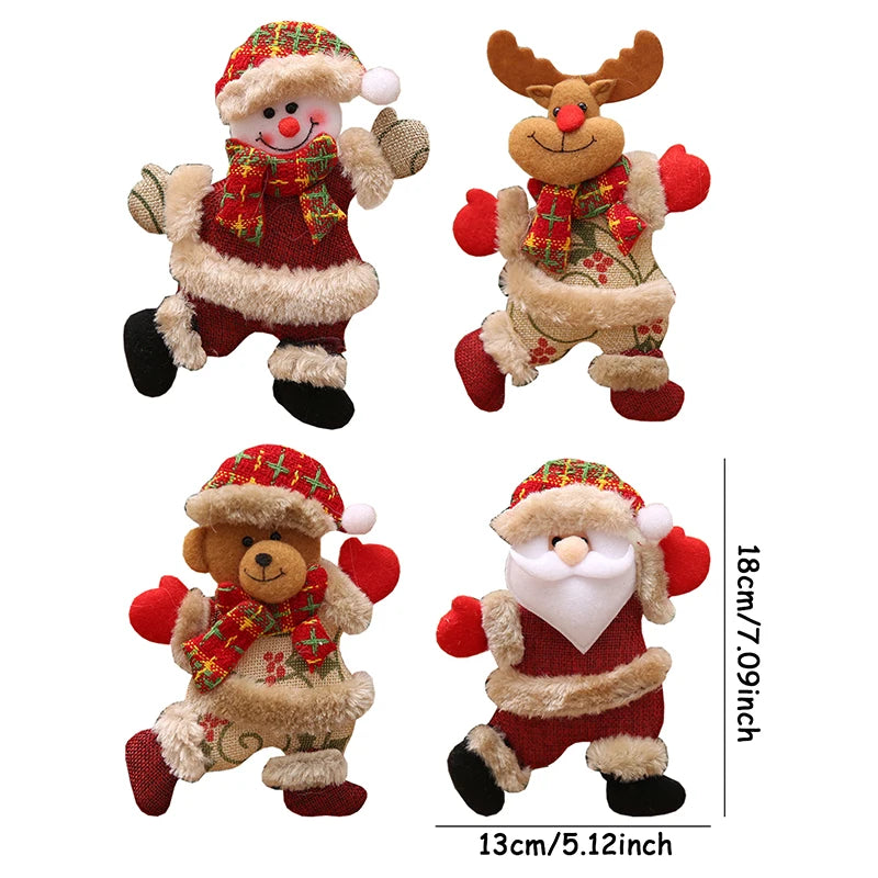 4 PCs Christmas 2025 Tree Figurine Ornament Set