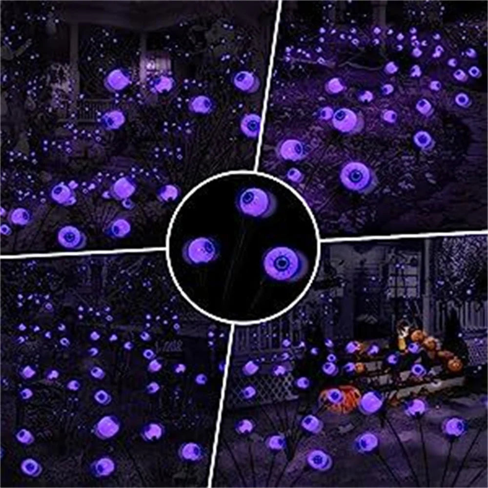 LED Solar Halloween Decoration Colorful Scary and Bizarre Eyes for Garden 2025