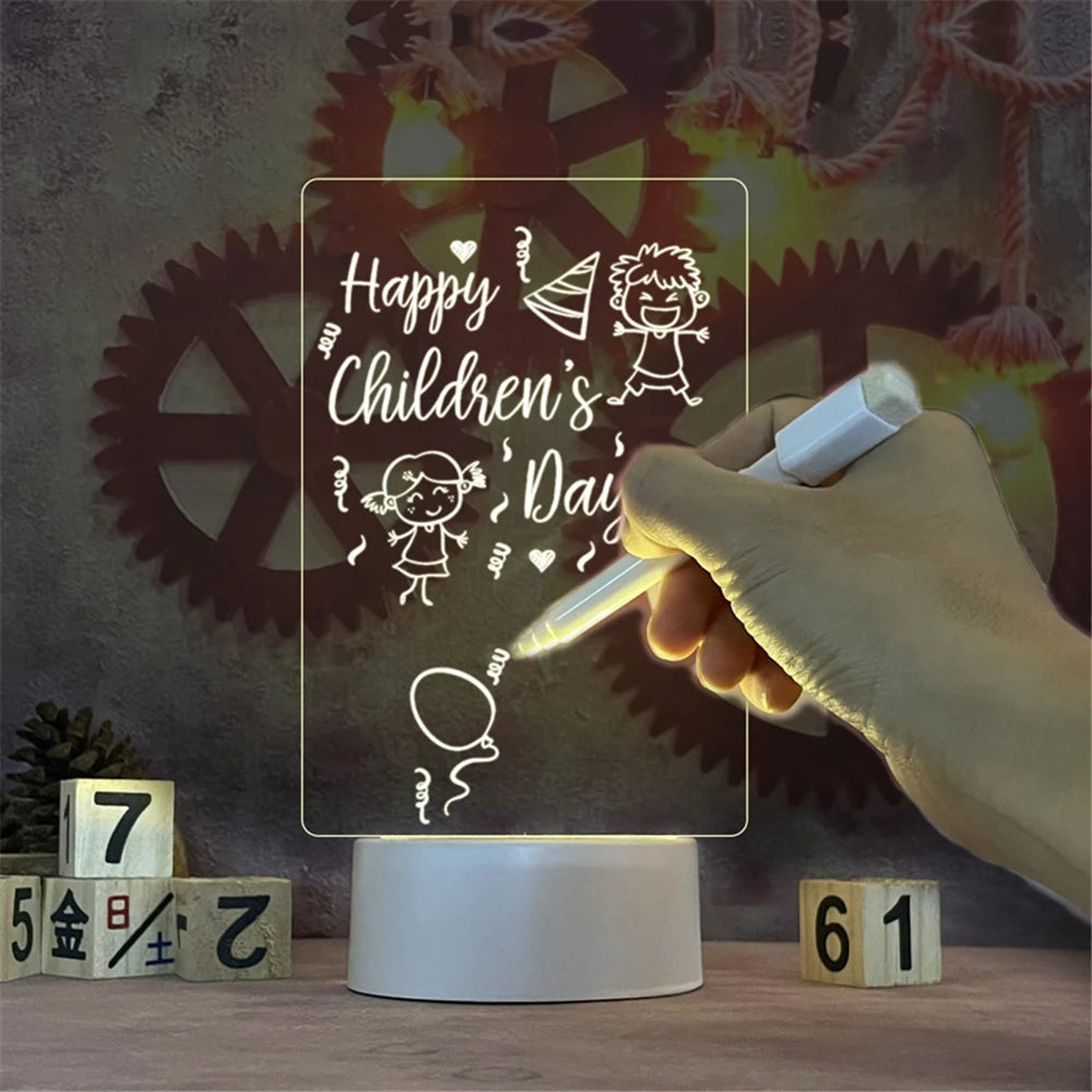 Crystal Board with LED Writing for Notes, Messages, Gifts and Reminders