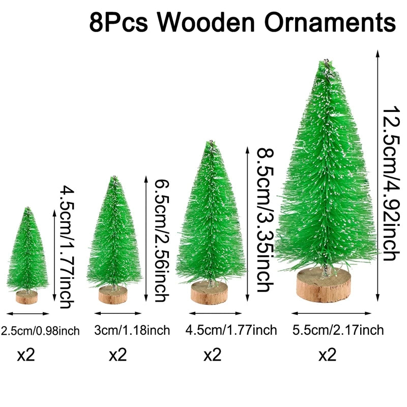Miniature Wooden Christmas Trees for Table Decoration 2025