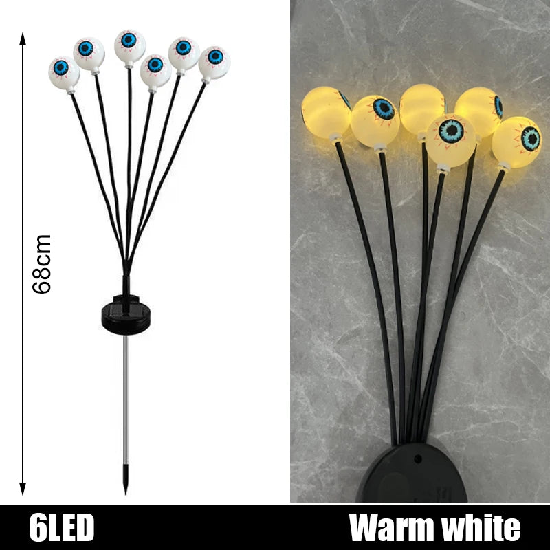 LED Solar Halloween Decoration Colorful Scary and Bizarre Eyes for Garden 2025