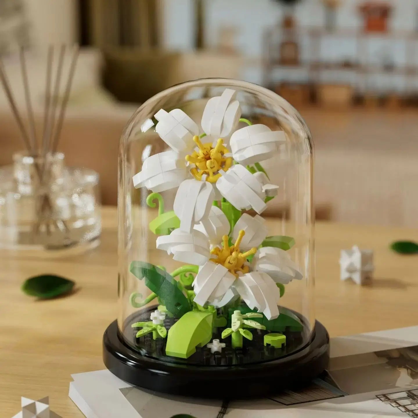 Small LEGO Flower Bouquets with Buildable Blocks for Decoration
