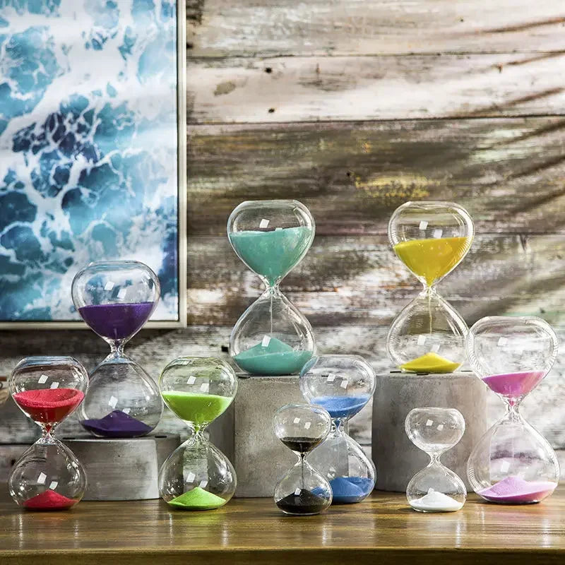 Classic 3D Multi-Color Glass Hourglass