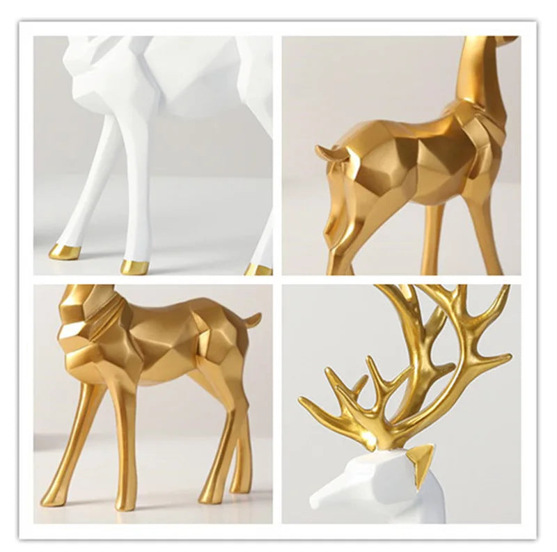 Luxury Geometric Pair of Deer for Decoration