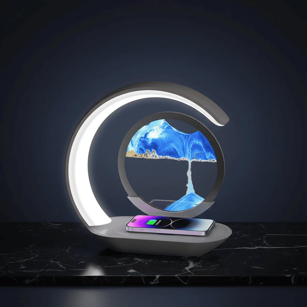 3 in 1 LED Lamp with Quicksand and Induction Charging